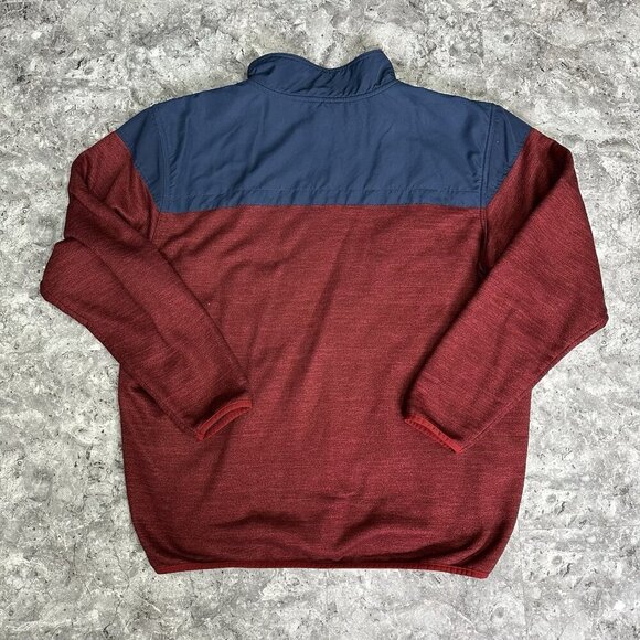 Columbia Mens Full Zip Fleece Jacket 2 Tone Blue Maroon Sz XXL Shacket - Picture 2 of 6